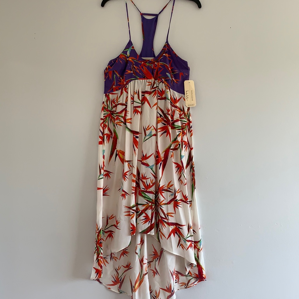 Nicole Miller Silk Floral High Low Dress